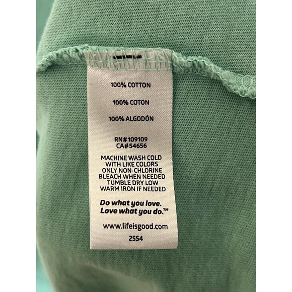 Life Is Good Classic Fit V-Neck FIND YOUR ANCHOR Top Womens Size Large Turquoise - Picture 4 of 16